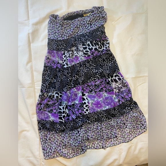 Notations Dresses & Skirts - Notations Purple Black Floral and Animal Print Maxi Skirt XL 90s Y2K Maximalist
